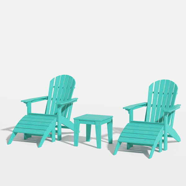 American Eco Living Plastic Resin Adirondack Chair With Ottoman Wayfair   Resin Adirondack Chair With Ottoman 